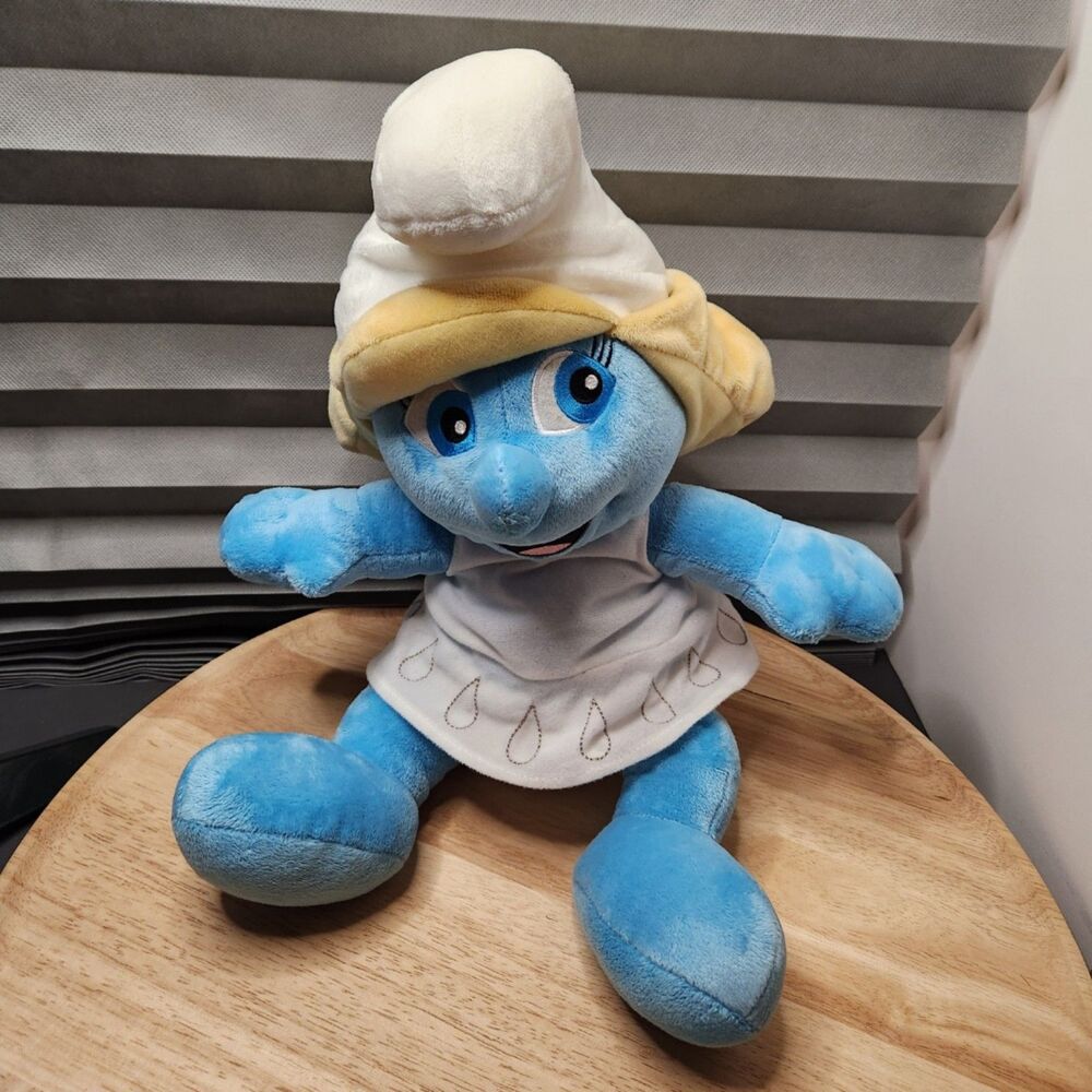 Build‑A‑Bear Smurfette Plush 2011 Girl Smurf Stuffed Animal Blue Doll